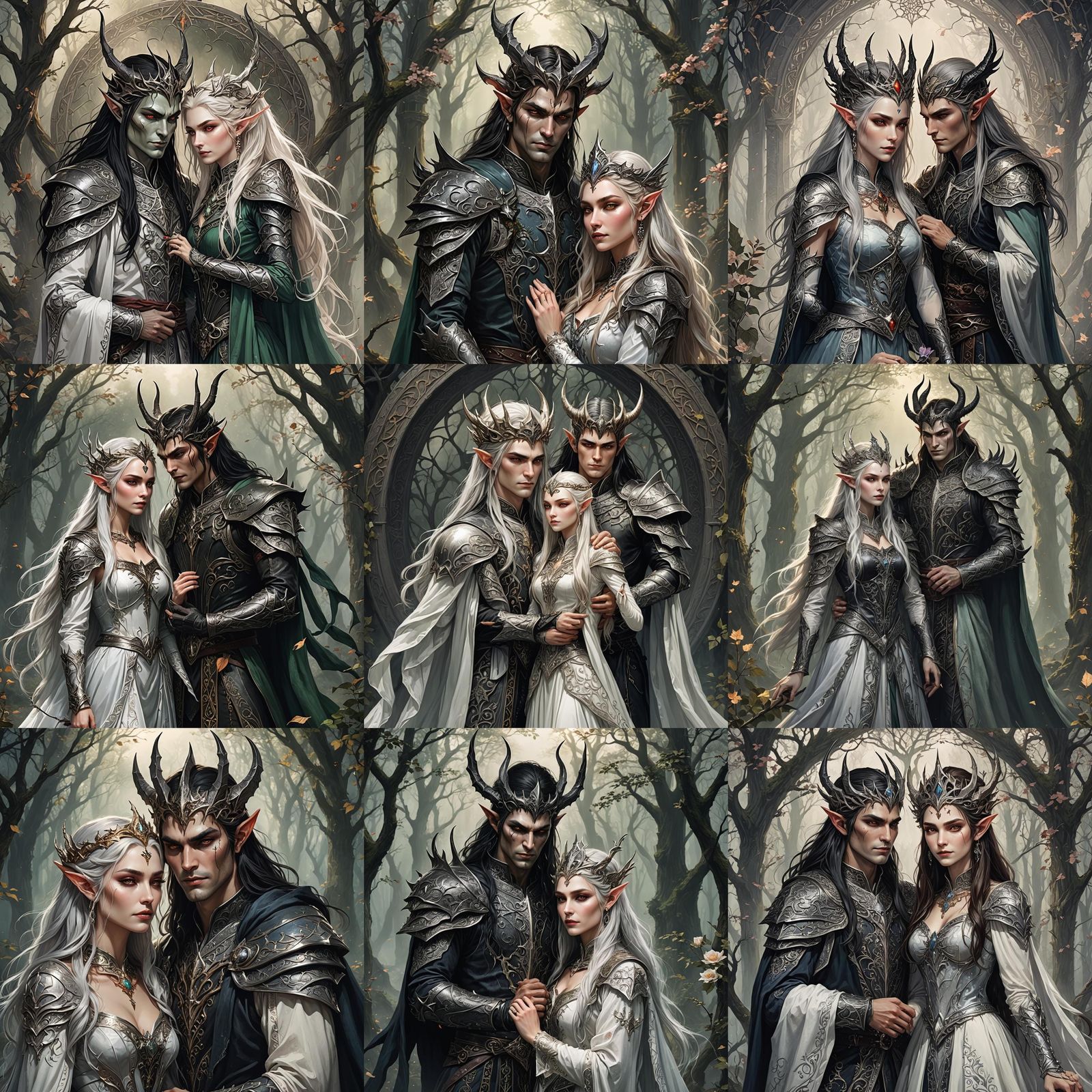 Romantic Demon King and Elven Queen Couple