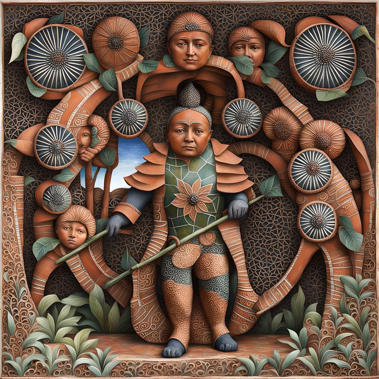 Terracotta Warriors in Mosaic Style