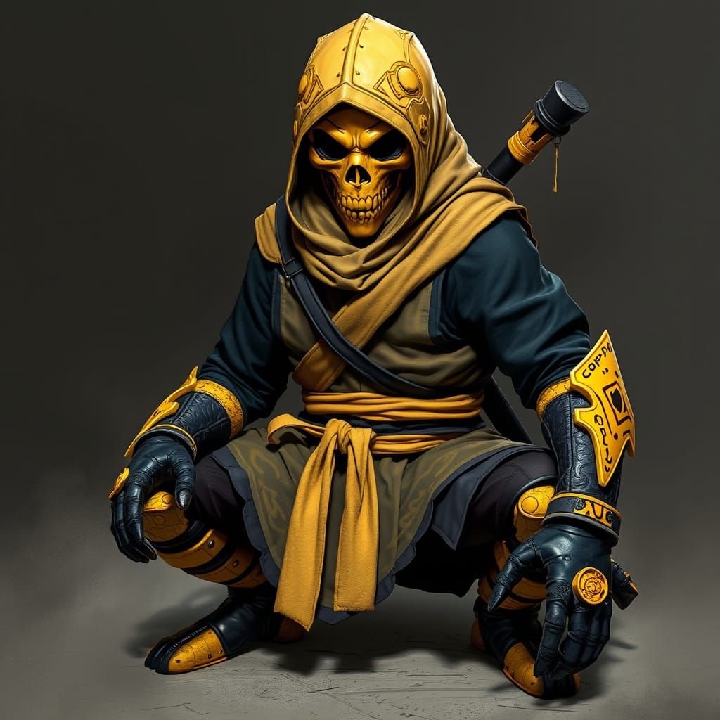 Scorpion's Gritty Ninja Outfit with Mystical Aesthetic