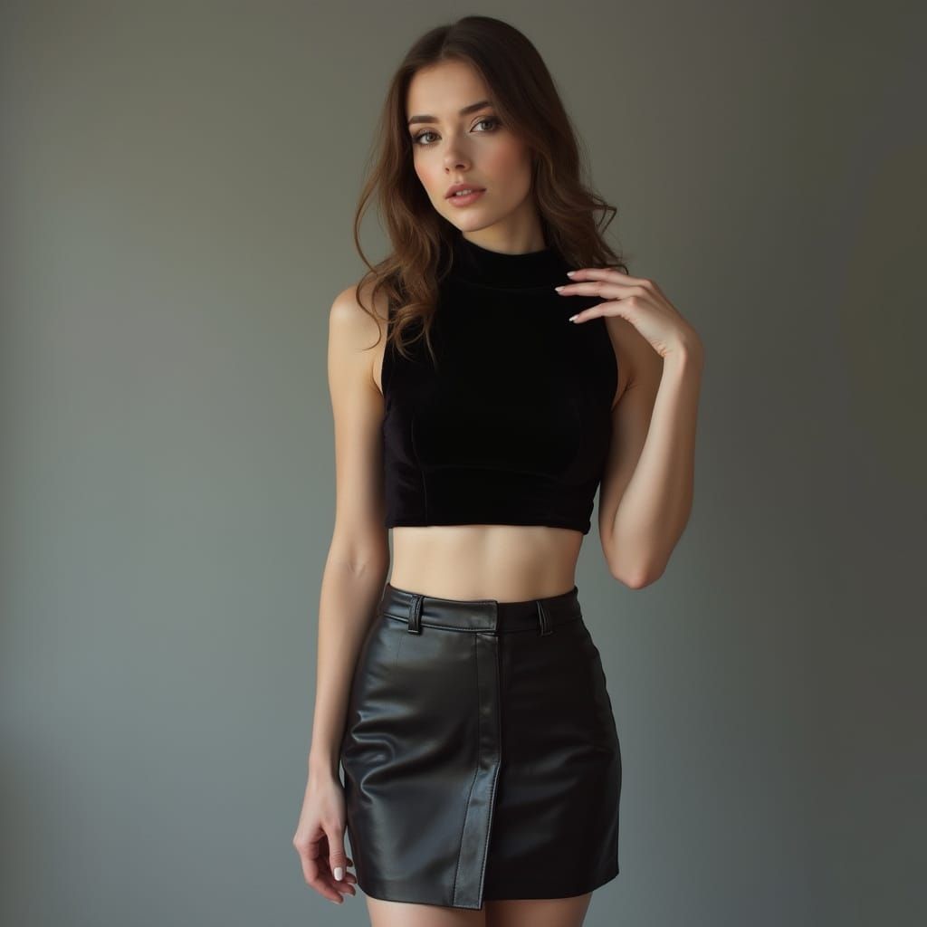 Elegant Woman in Fashion Studio, Art Nouveau Style