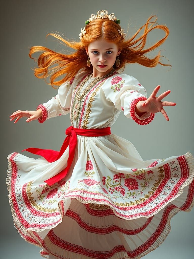 Slavic Dancer in Motion, Classical Portrait