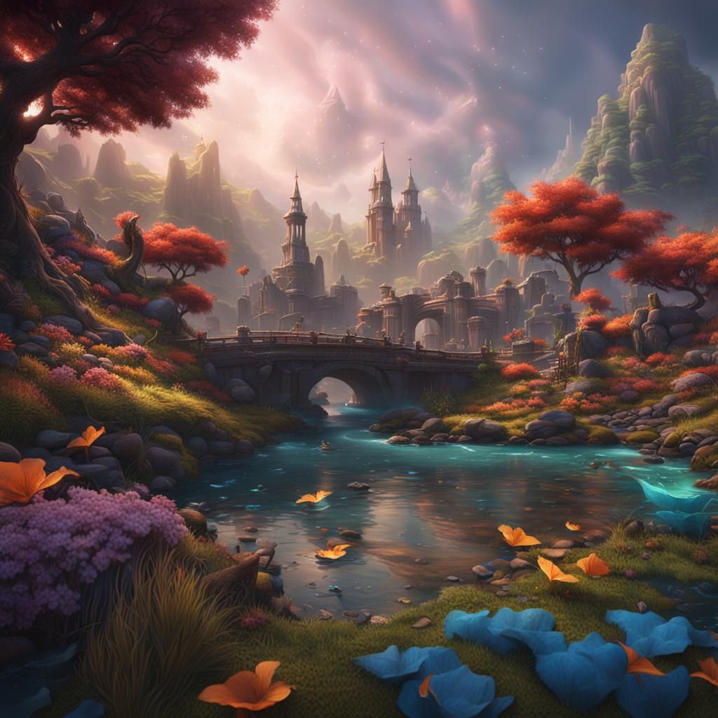 Fantastical Lifestyle Scene in Detailed Matte Painting