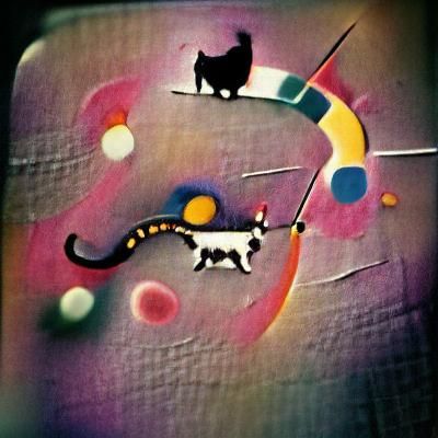 Cat in the Universe: Kandinsky-Inspired Abstract Art
