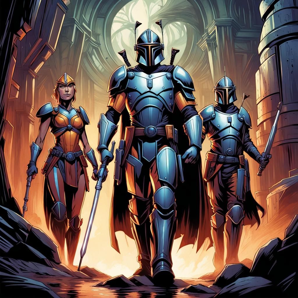 Mandalore in Comic Book Art Style