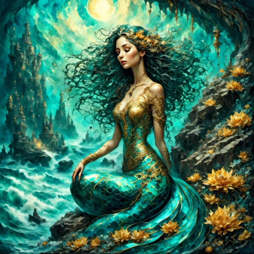 <lora:SybilThorn-LORA1:1.0> Waves splashing up high onto roc...