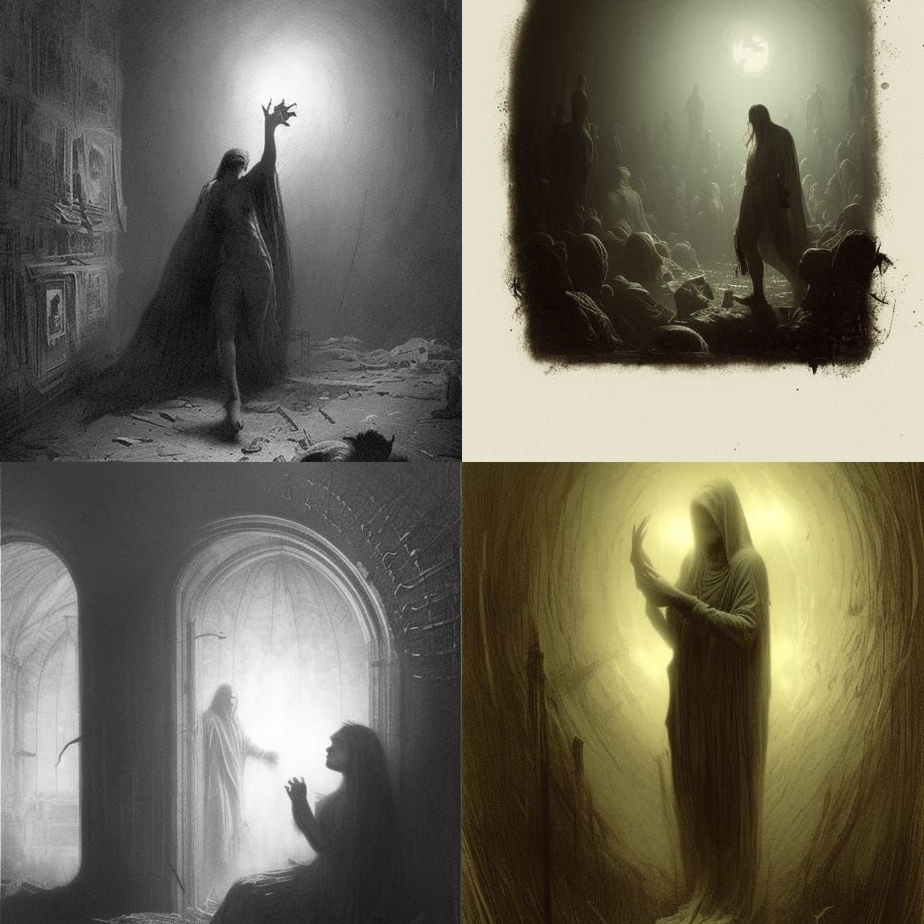 Horror Murderer Approaching, Dark Fantasy Art