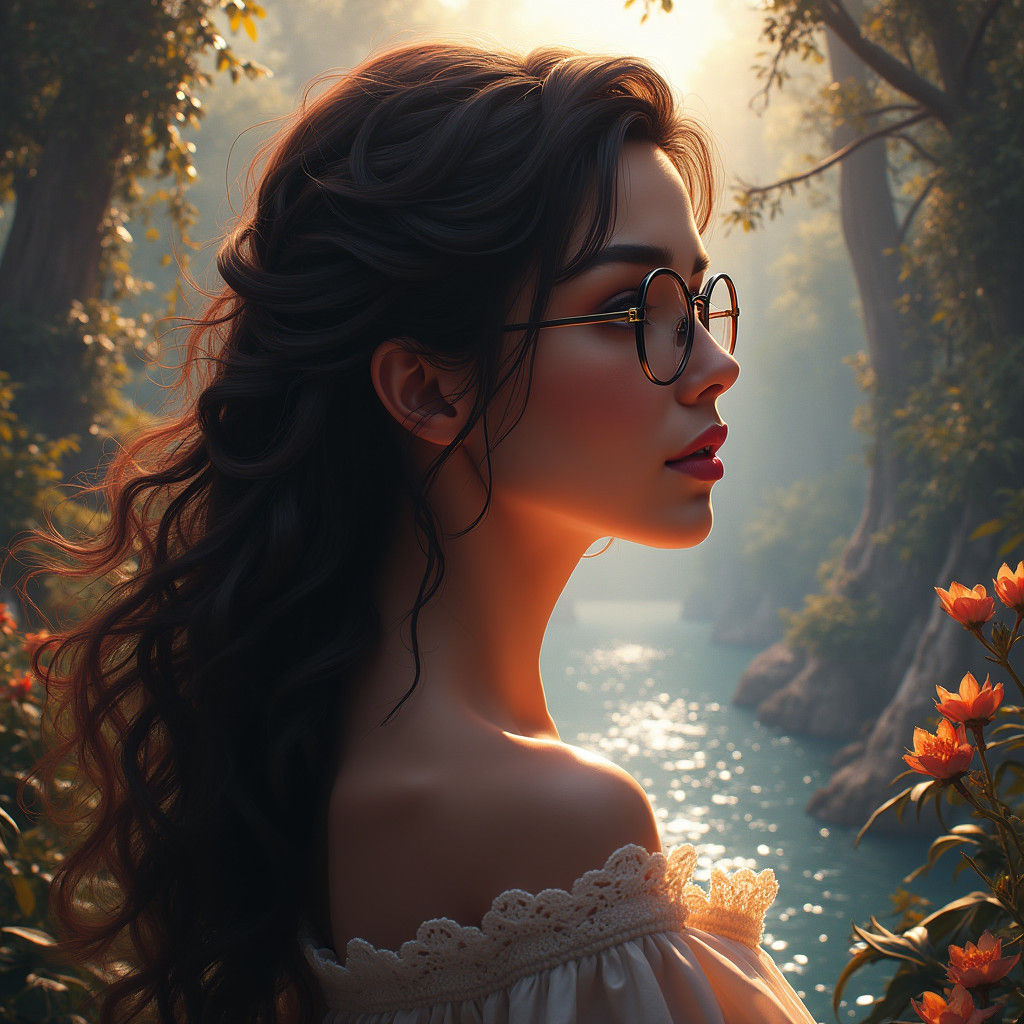 Fantasy Woman with Brown Hair, Matte Painting