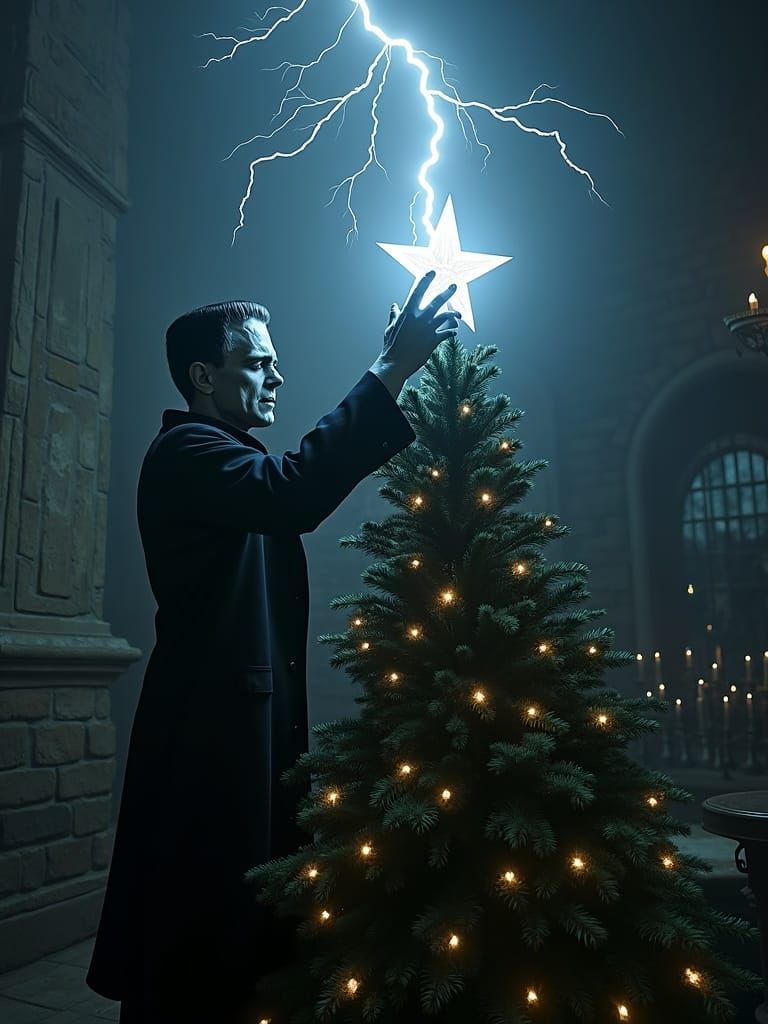 In the year 1800, Frankenstein's monster delicately places a...