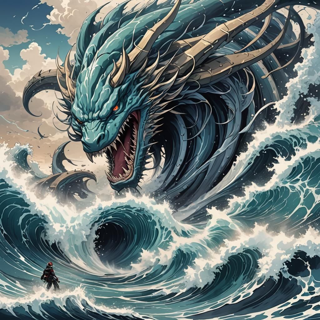 Leviathan Creates Tidal Wave in Anime Style