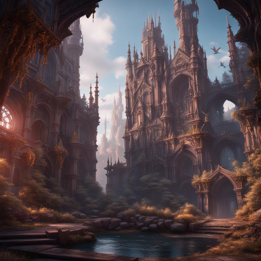 Detailed Fantasy Ruins Concept Art