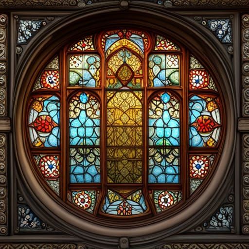 Detailed Medieval Stained Glass Texture in 8K