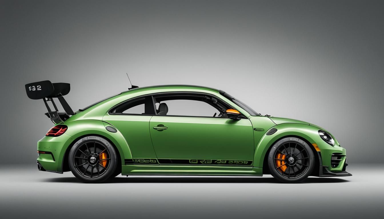 Green VW Beetle GT3 RS Race Car Studio Photo