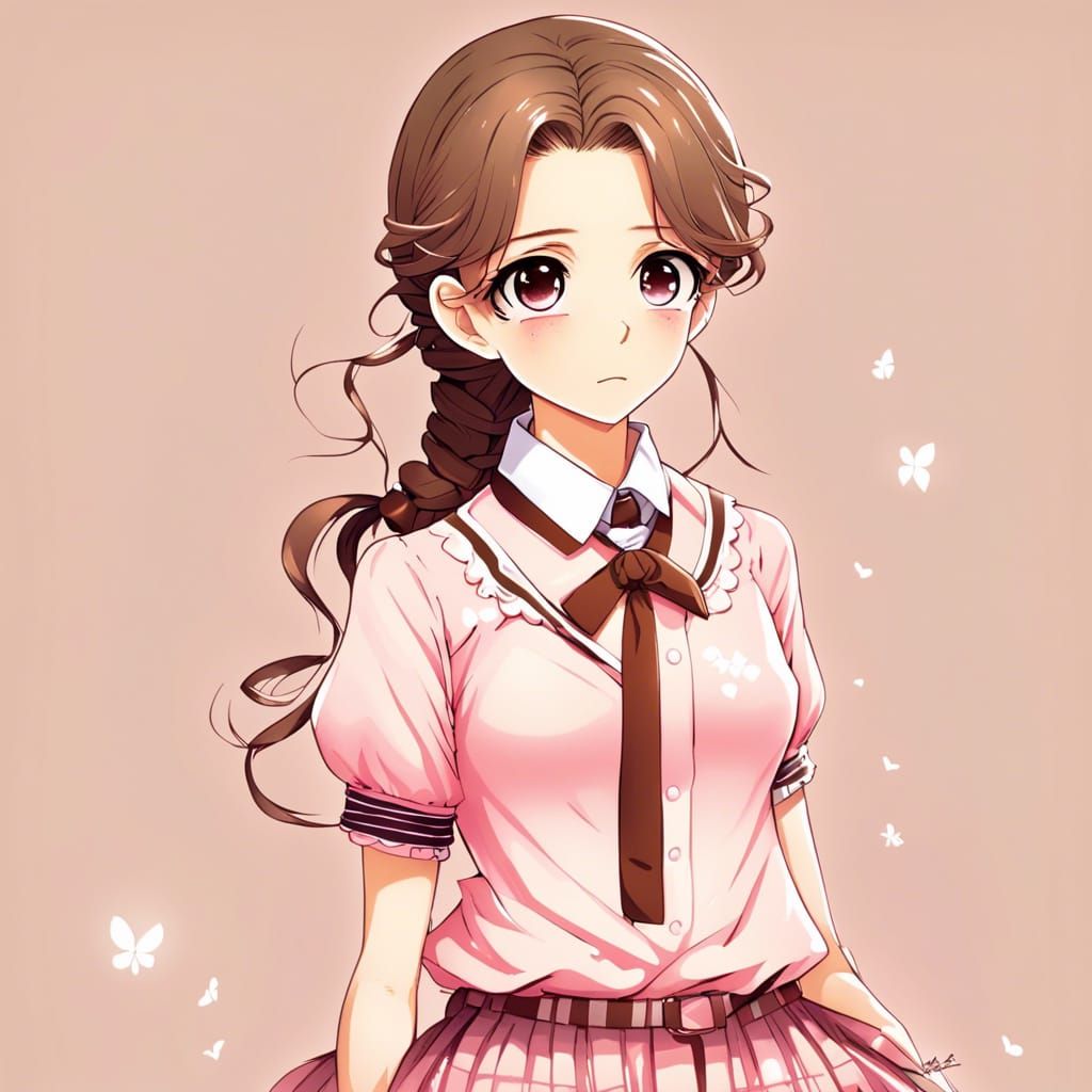 Anime Porcelain Doll with Crack and Pink Outfit