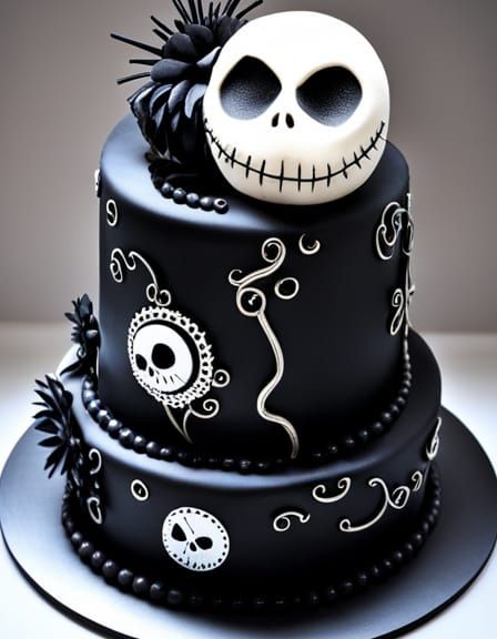 Jack Skellington's Whimsical Nightmare Wedding Cake