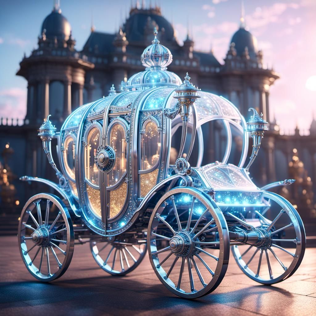 Futuristic Crystal Princess Carriage in Sci-Fi Style