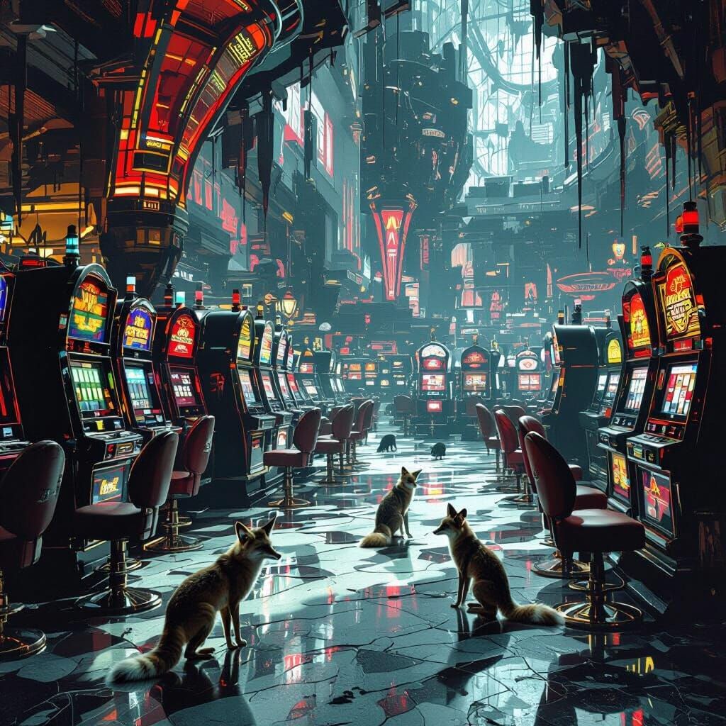 Las Vegas, post-apocalyptic, H.R. Giger. The interior of the...