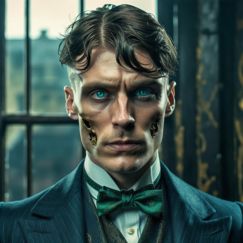 Peaky Blinder Gentleman in Dystopian Skullscape