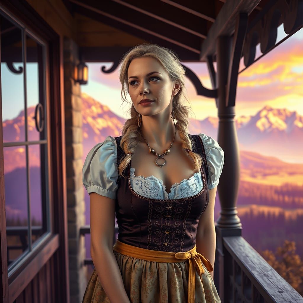 A 30 year old mature curvy german blond woman, timeless eleg...