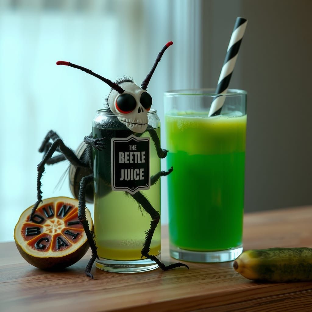 Beetlejuice Character Portrait in Cartoon Style