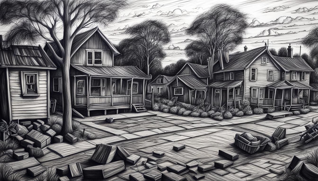 Hyperdetailed Charcoal Drawing During Golden Hour
