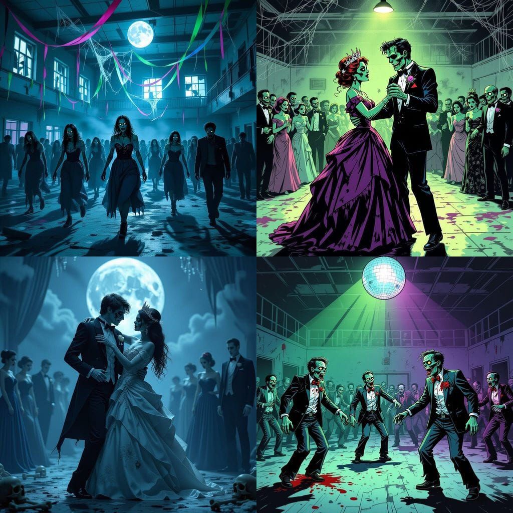 Zombie Prom Night: Undead Couple Dancing