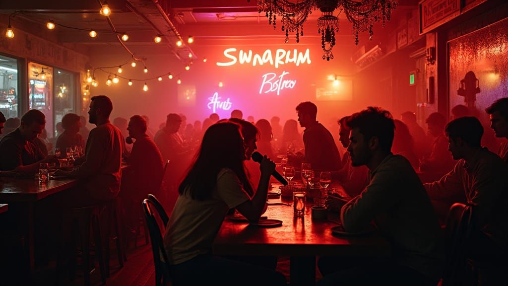 Cozy Karaoke Bistro Buzzing with Excitement