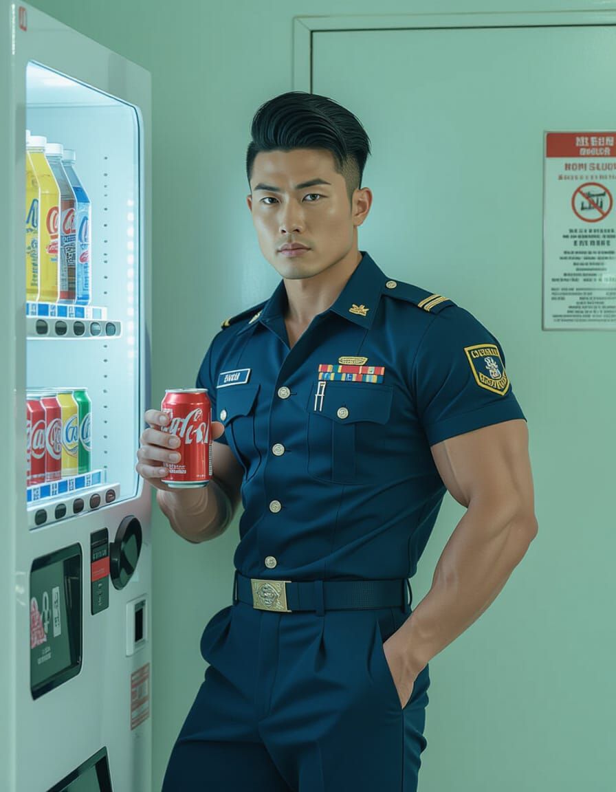 Hyper-Muscular Bodybuilder in Pastel EMS Lounge