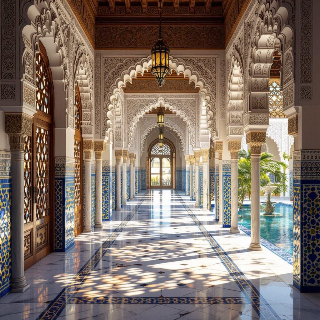 Andalusian Palace Corridor in Unreal Engine 5
