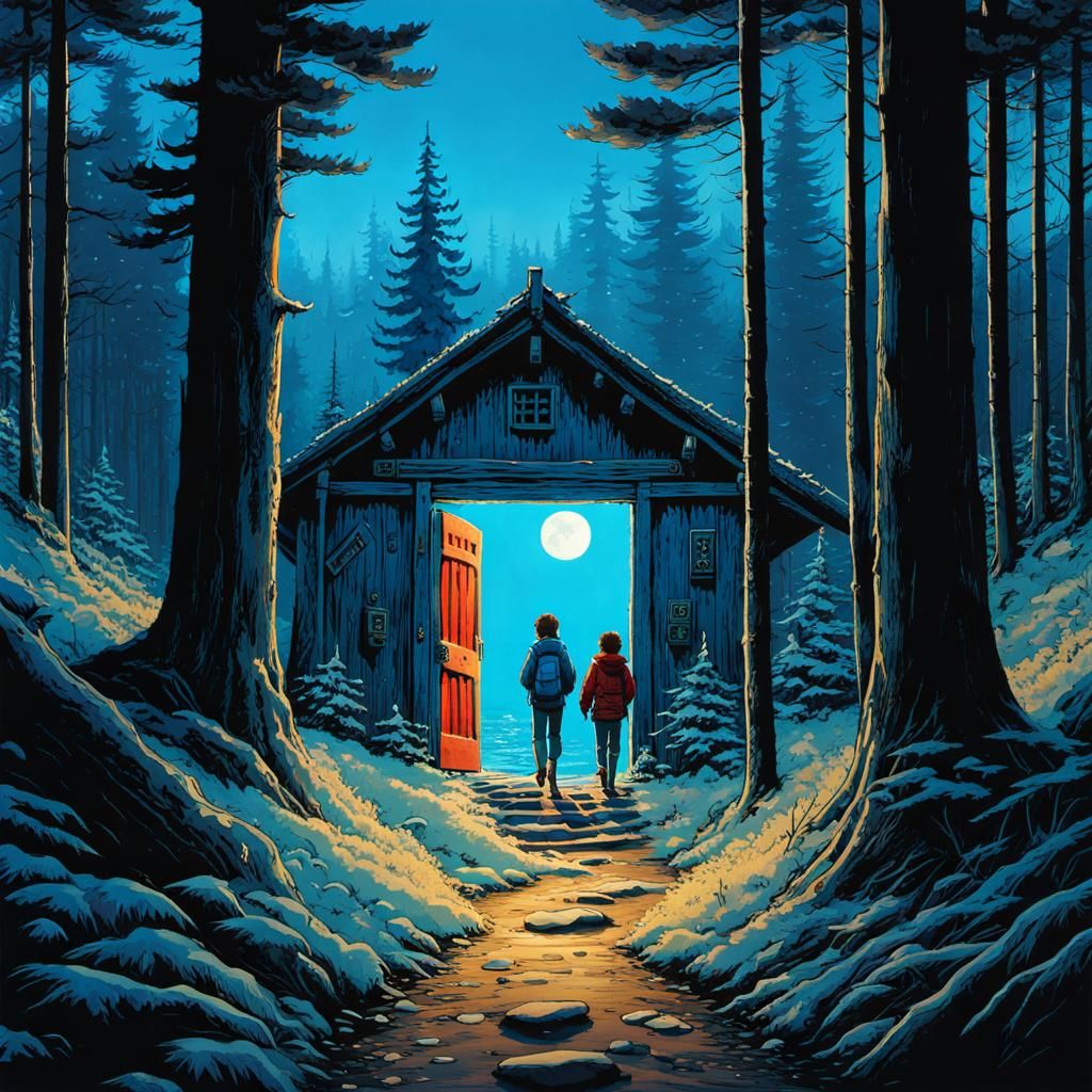 Students Enter Baba Yaga Lake: Comic Book Art