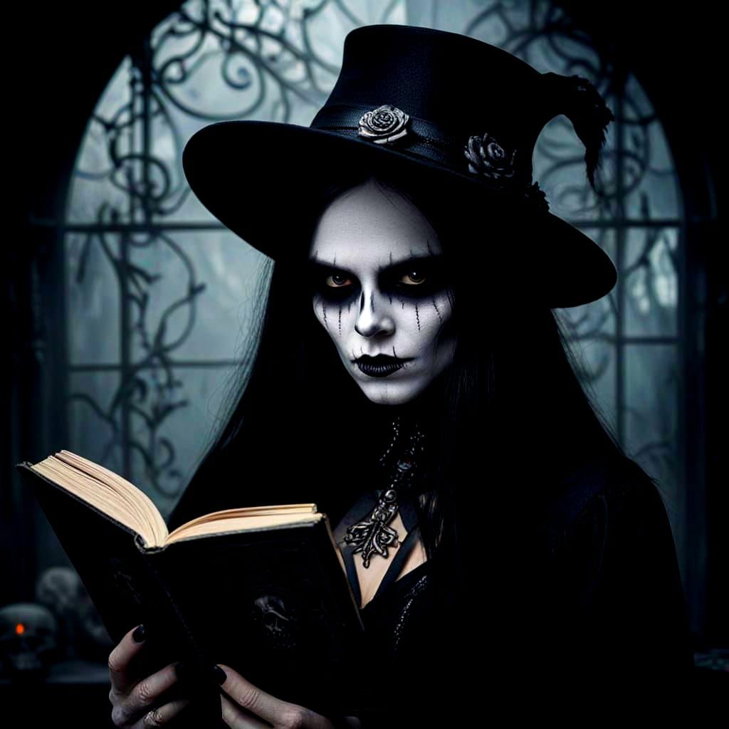 Gothic Vampire Portrait in Dark Foreboding Style