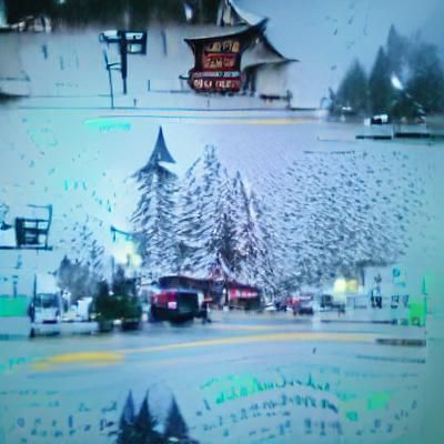 Snowy Leavenworth Washington State Winter Scene