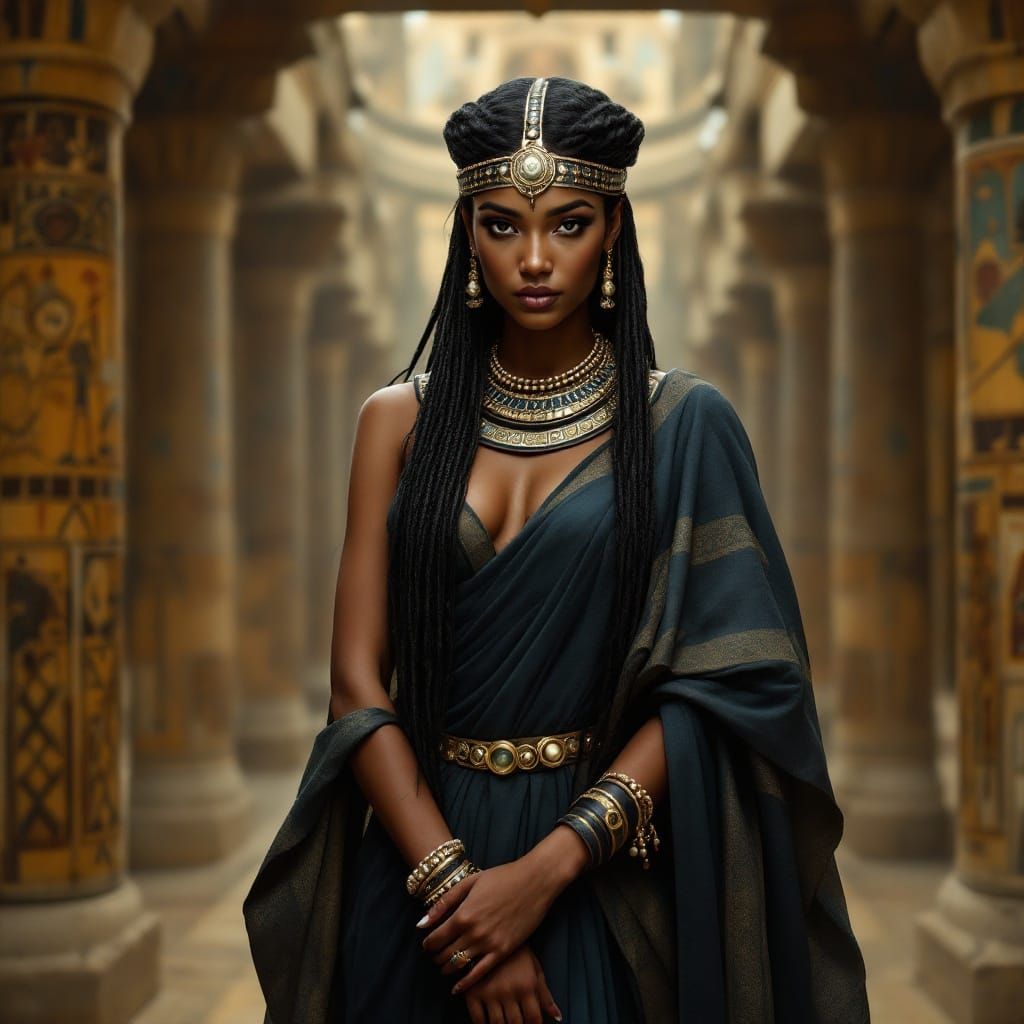 Elegant Nebtuwi Goddess in Ancient Egyptian Splendor