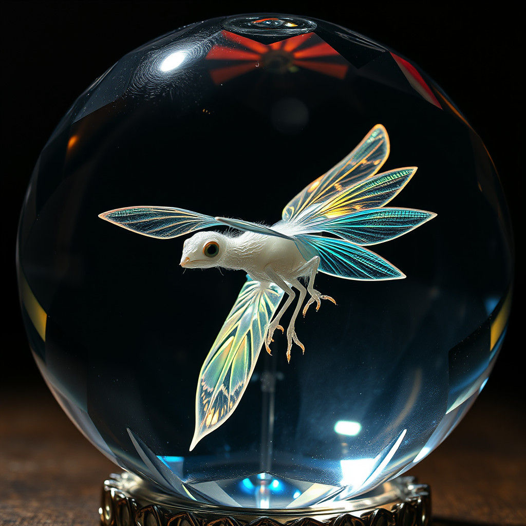 Ethereal Creature in Glass Sphere