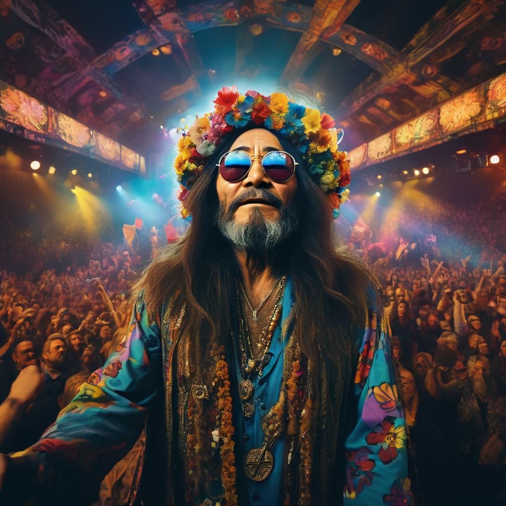 Psychedelic Copenhagen Hippie Concert in Retro-Futuristic St...