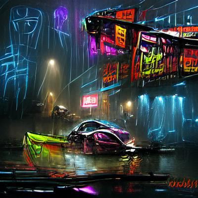 Neon Cyberpunk Cityscape at Night