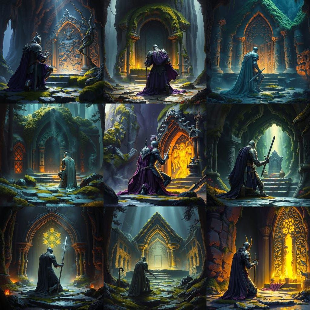 Spectral Knight Kneeling at Forgotten Battlefield Altar