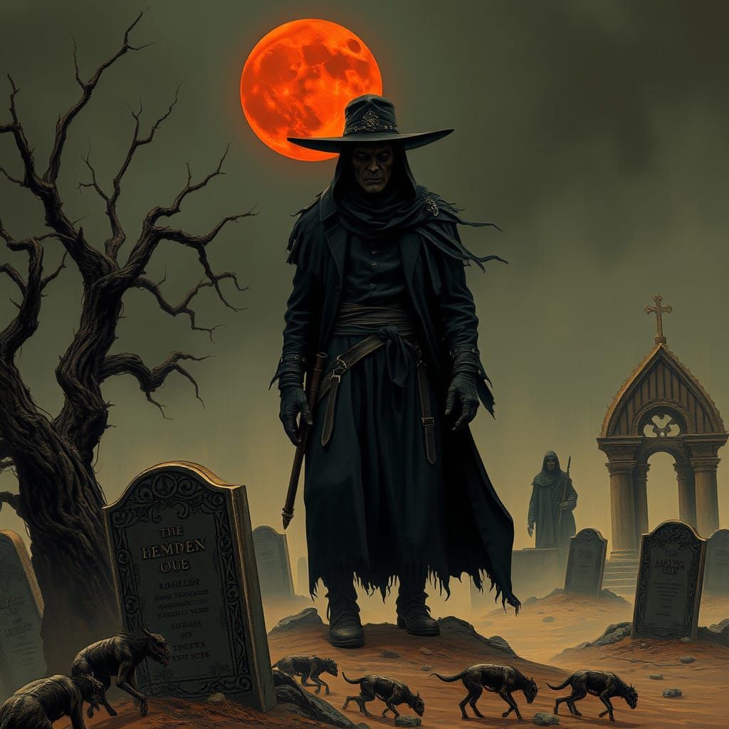 Medieval Fantasy Necromancer Conjures Undead Outlaws