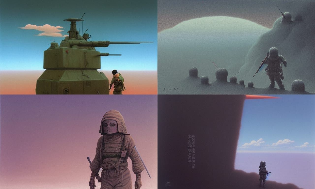 Asian Fighter Soldier in Studio Ghibli Style