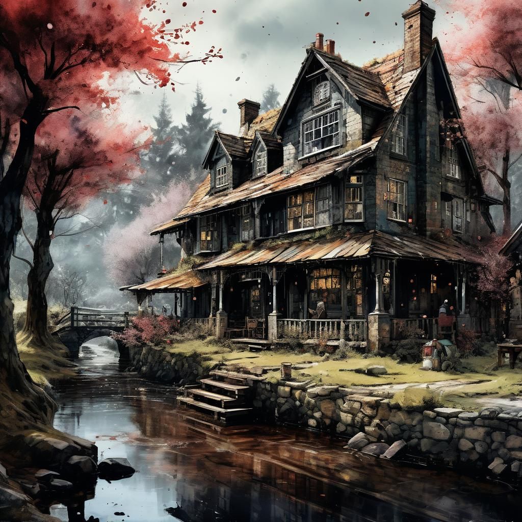 Whimsical Thumbling in a Cherry, Watercolor Painting