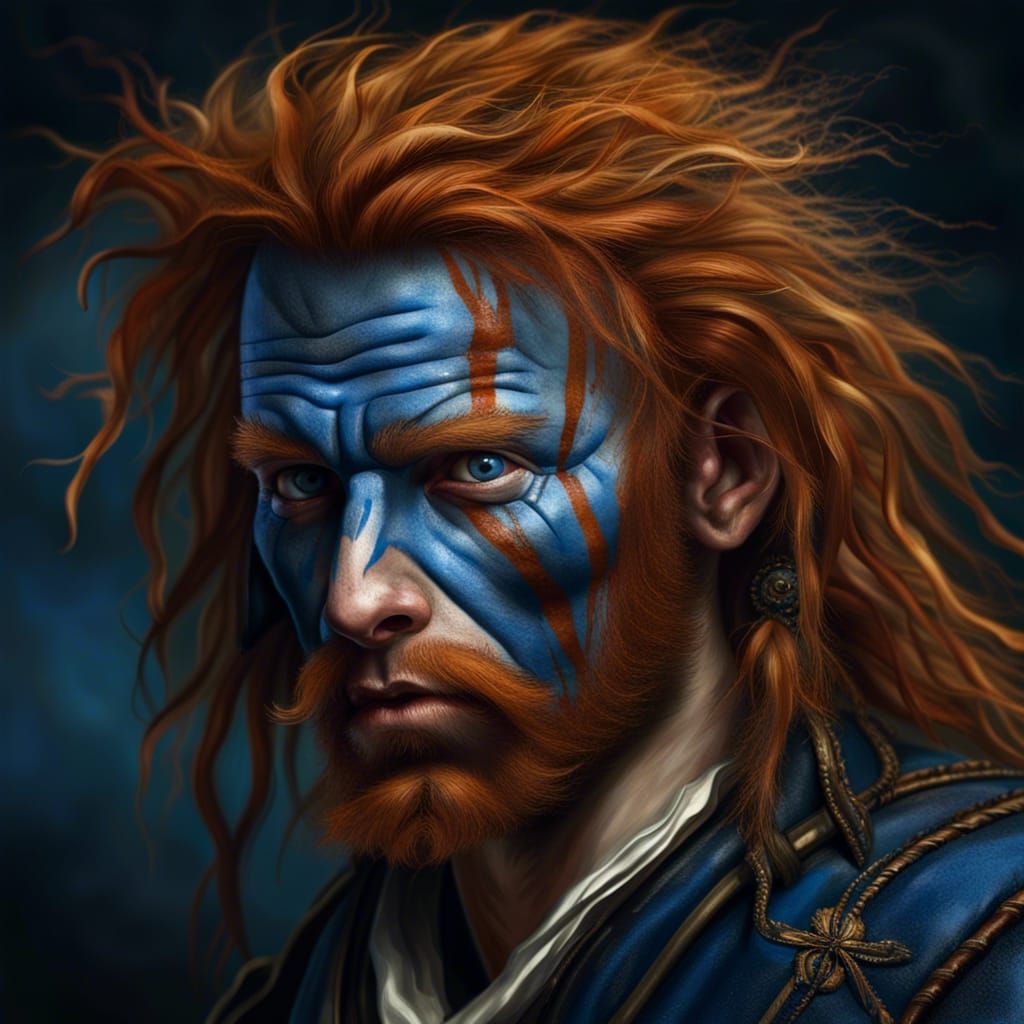 Scottish Highland Clansman Portrait with Warpaint