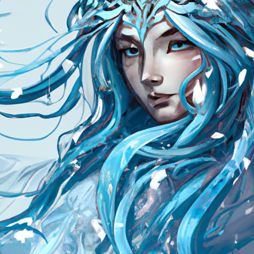 Ice Queen Portrait in Hyperdetailed Digital Art