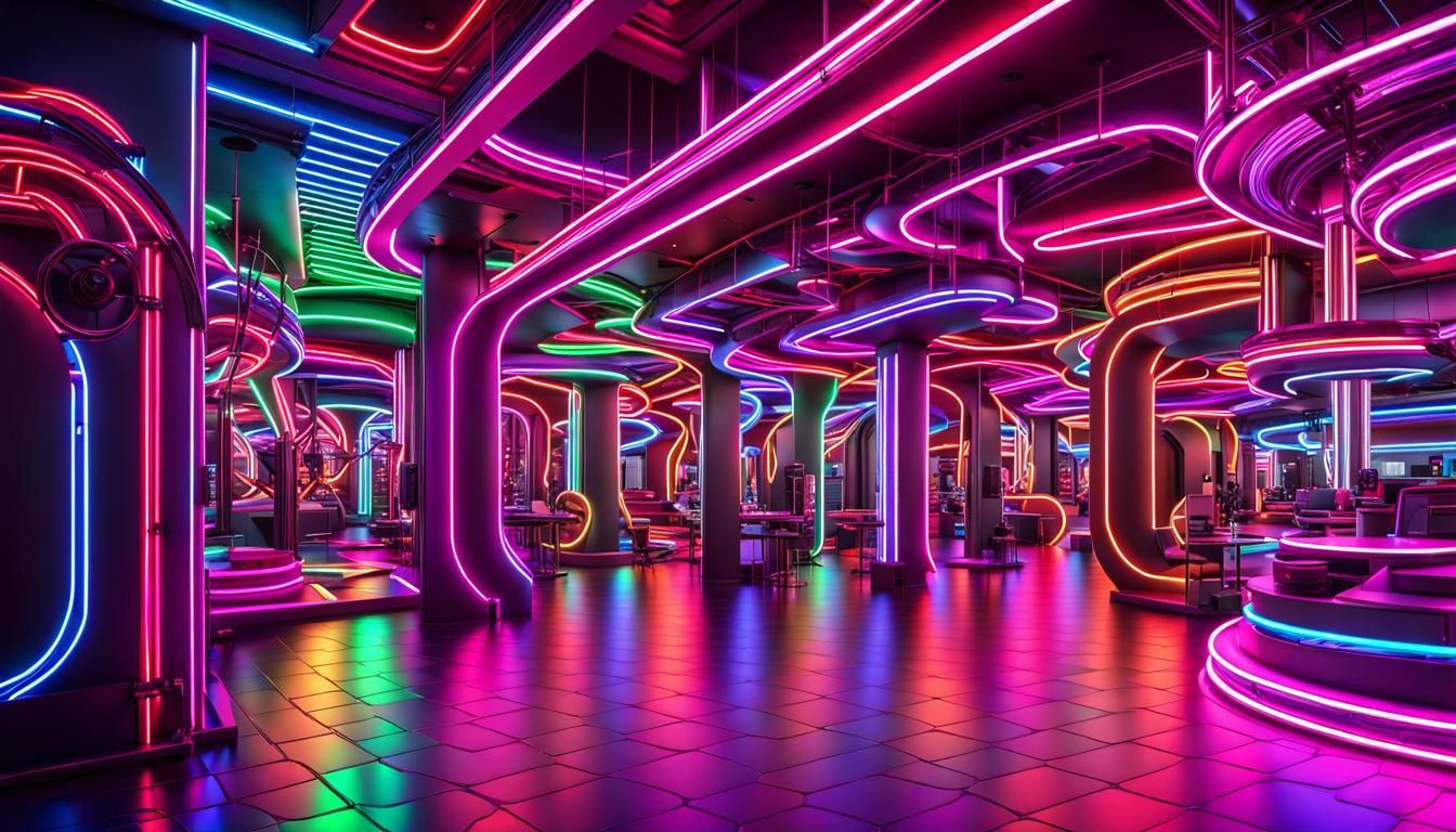 Detailed Neon Design with Dramatic Lighting