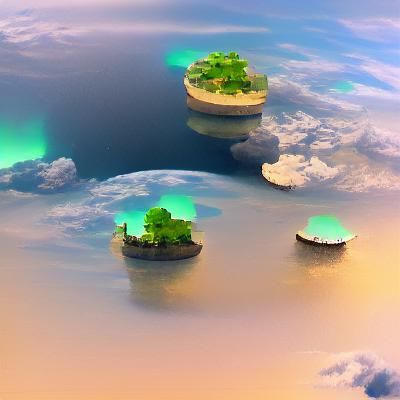 Post-Apocalyptic Floating Islands in Hazy Dystopia