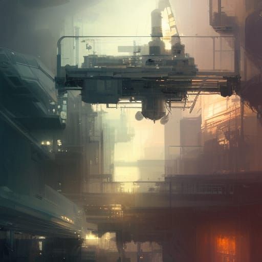 Detailed Space Station Digital Painting in 8K