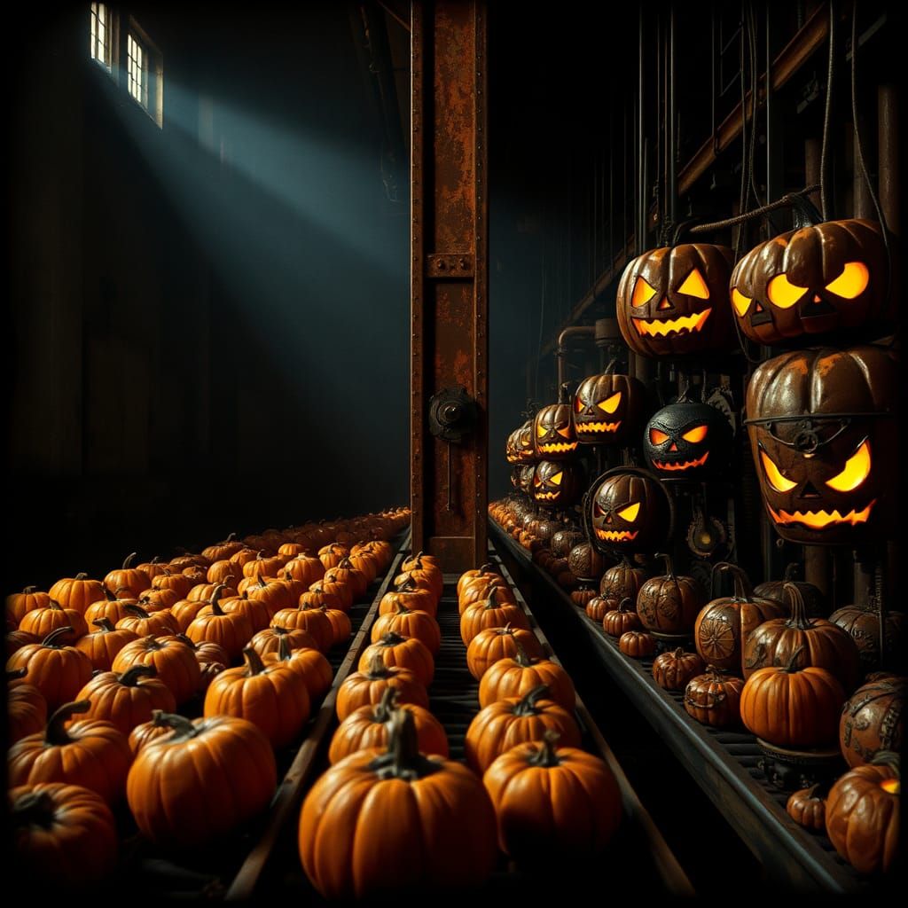 Steampunk Factory: Pumpkins Transformed into Halloween Horro...