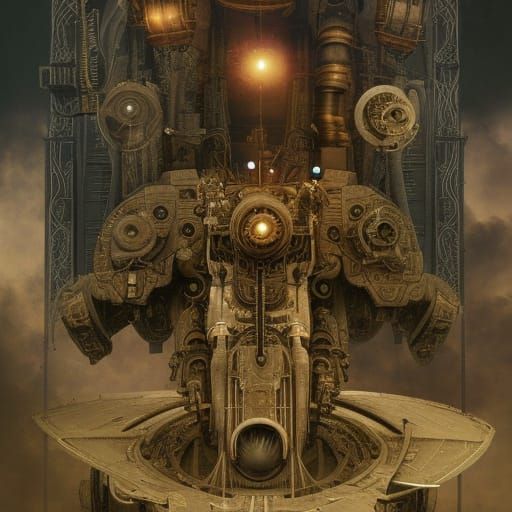 Psychedelic Dieselpunk Art: A Digital Masterpiece