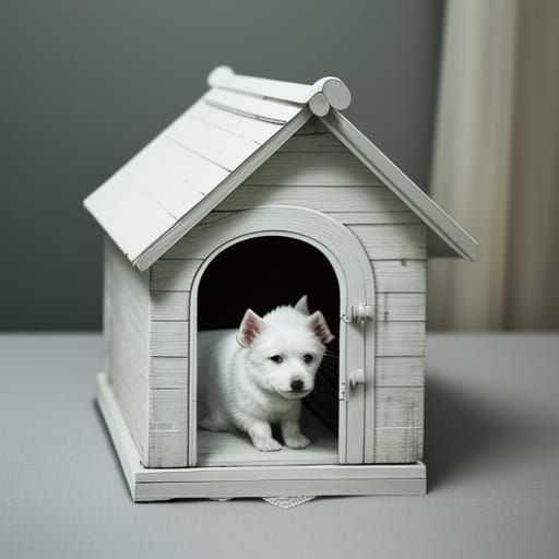 Charming Small White Dog in Cozy Film Still