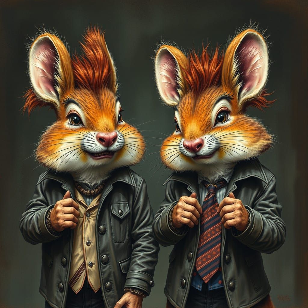 Hairy Grumpy Chip and Dale Punks in Contemporary Art