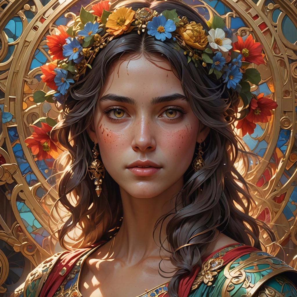 Detailed Portrait in Volumetric Lighting, Trending Art