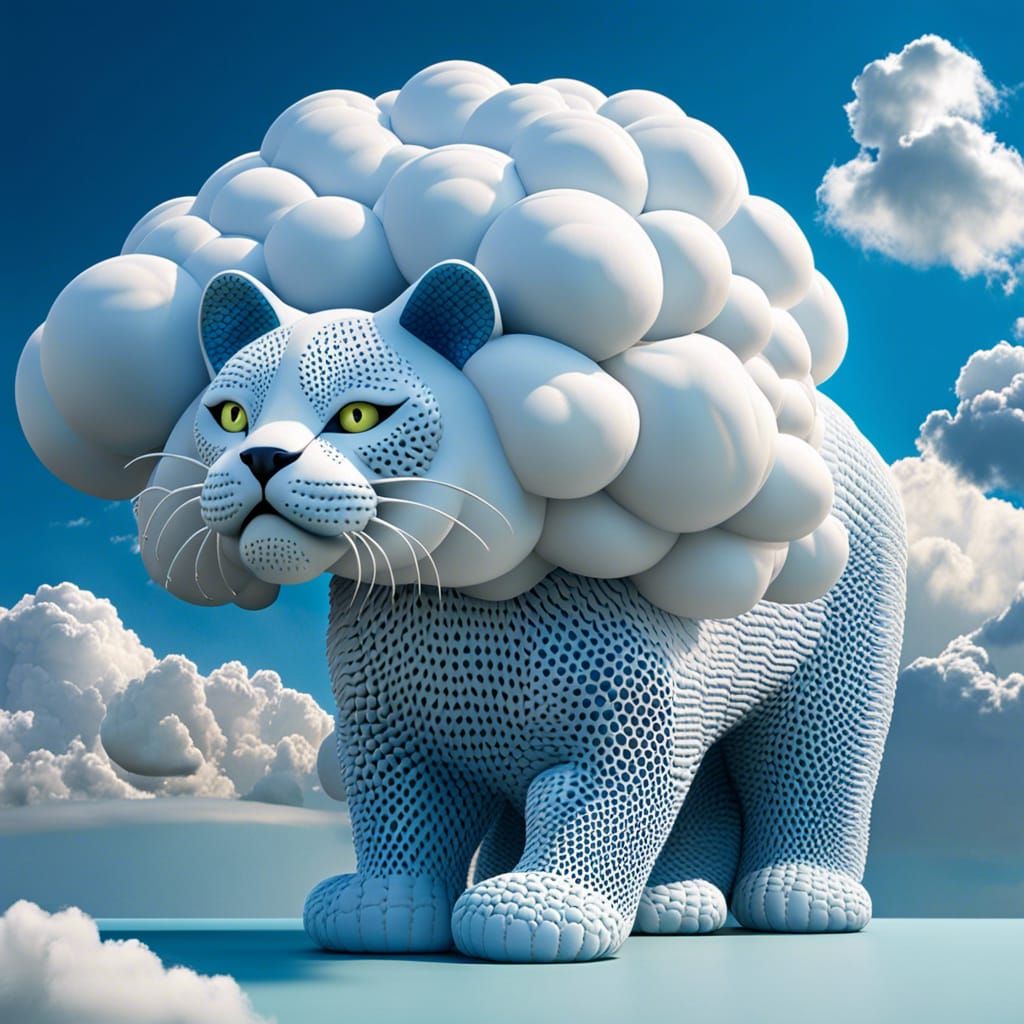 Cloud Cat: A Fishnet Sky Dream